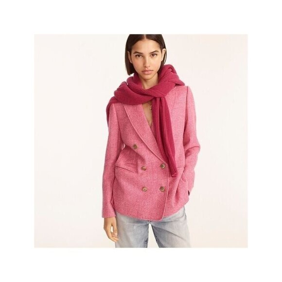 NWT J.Crew Bristol Blazer in Rose Pink English Wool Herringbone Jacket 6 $298 - Picture 7 of 9